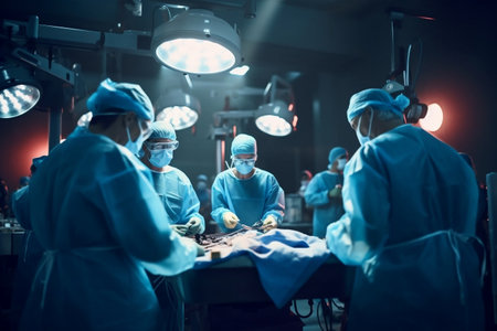 Operating Room Surgeon Team at Work AIの素材
