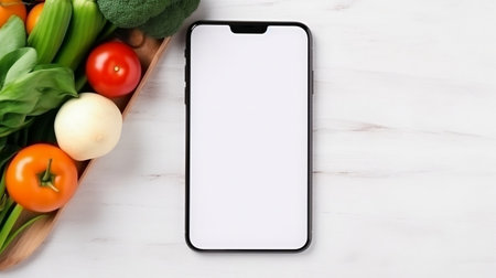 Smartphone with blank screen for searching and shoppingの素材