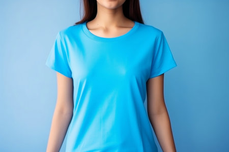 Stylish Young Woman in Bella Canvas White Shirt Mockup. Generative AIの素材