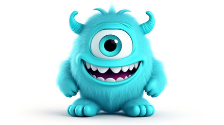Adorable Monster Isolated on Transparent Backgroundの素材