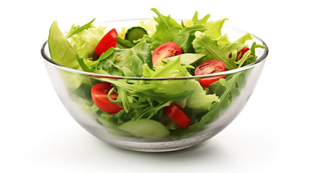 Fresh Salad Bowl Isolated on white Backgroundの素材