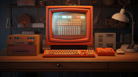 3D Model of a Retro Computer.の素材