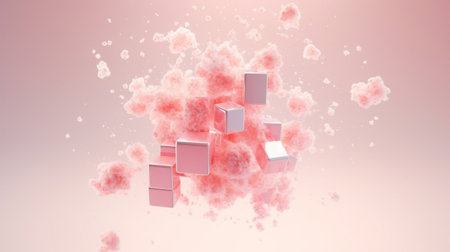 Abstract Modern Pastel Pink 3D Background.の素材
