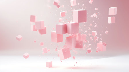Abstract Modern Pastel Pink 3D Background.の素材