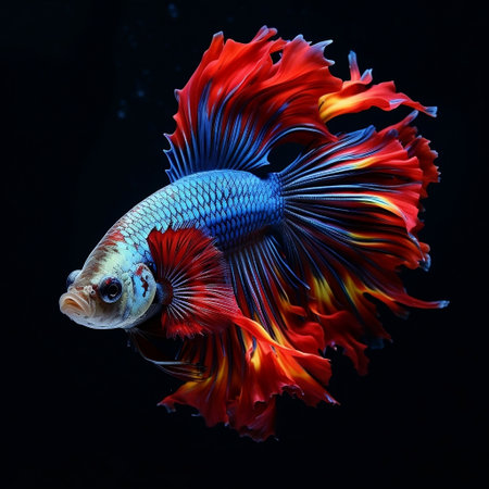 Beautiful and Colorful Siamese Betta Fish.の素材