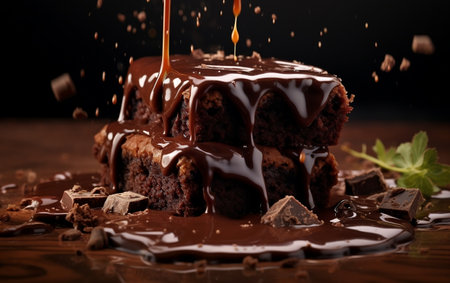 Falling Chocolate Coated Brownie Delightの素材