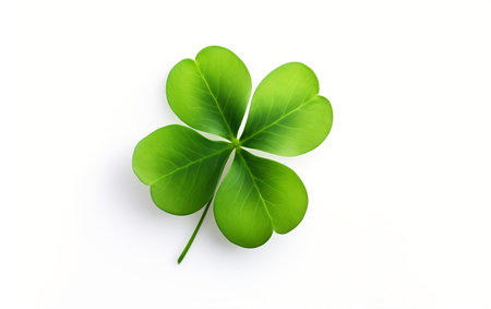 Four Leaf Clover on White Backgroundの素材