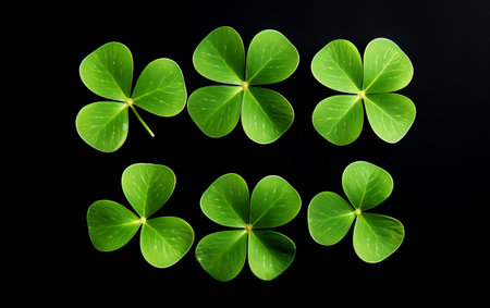Lucky Symbol Four Leaf Clover on White backgroundの素材