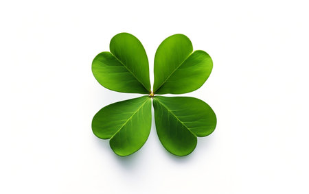 Four Leaf Clover on White Backgroundの素材