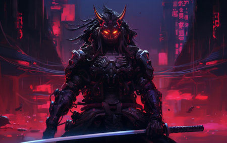 Cyberpunk Samurai: Neon Sword Battle.の素材