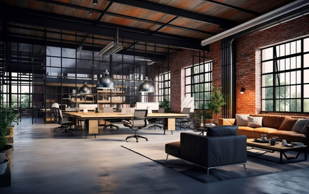Urban Office Aesthetics Modern Loft Industrial Interiorの素材