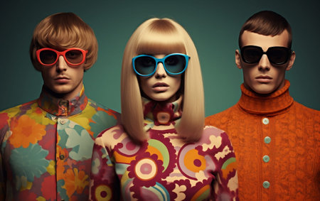 Cool Hipsters Rocking Psychedelic Stylesの素材