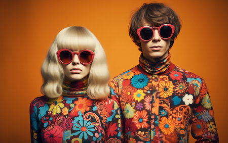 Cool Hipsters Rocking Psychedelic Stylesの素材