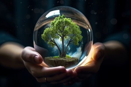Nature in Your Hands Glass Ball and Treeの素材