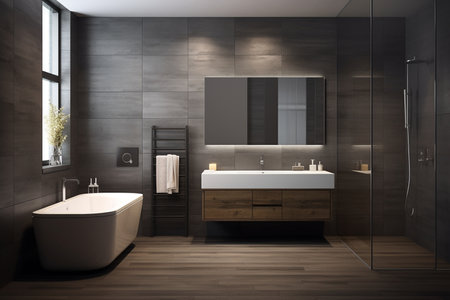 Elegance in the Lavatory Modern Dark Wood Interiorの素材