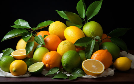 Exploring Citrus Symphony with Lemons Limes and Grapefruitsの素材