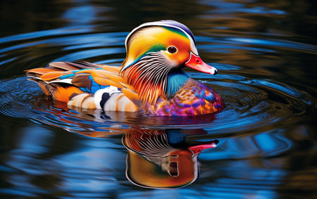Colorful Mandarin Duck Nature Living Canvasの素材