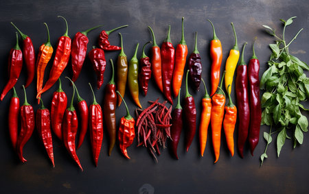 A Heat Wave of Flavors Spicy Chili Peppers in Every Biteの素材