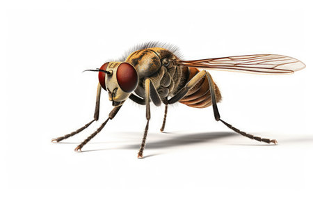 Radiant Robber Fly White Backgroundの素材