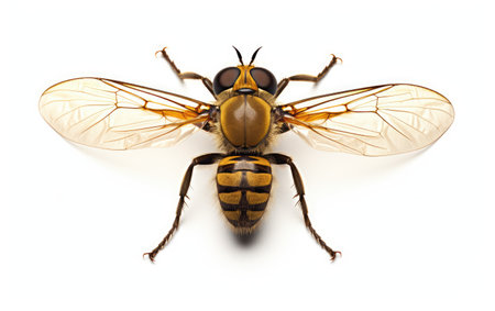 Vibrant Robber Fly White Backgroundの素材