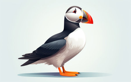 Puffin Distinctive Markings White Backgroundの素材