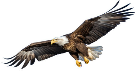 Eagle in Flight White Backgroundの素材