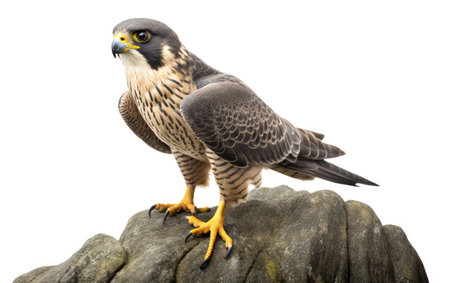 Majestic Peregrine Powerful Talons White Backgroundの素材