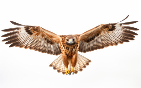 Skyward Soaring Regal Red tailed Hawk White Backgroundの素材