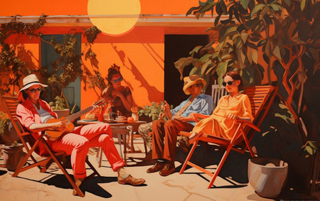 Hard Work Under the Sun Illustrated Sceneの素材