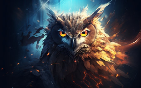 Owl Epic and Unique Illustration Artworkの素材