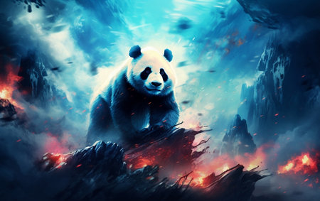 Panda Epic and Unique Illustration Artworkの素材