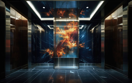 Artful Ascent Elevator Experience with LED Art Ceilingの素材