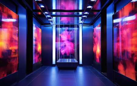 Artful Ascent Elevator Experience with LED Art Ceilingの素材