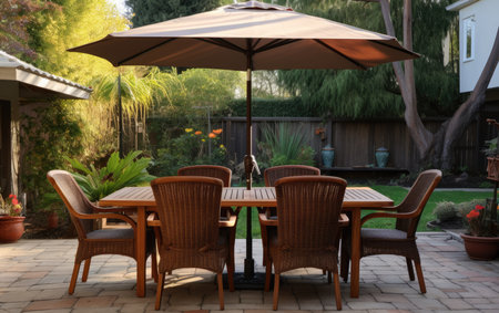 Sunny Retreat Outdoor Table Set with Wicker Charmの素材