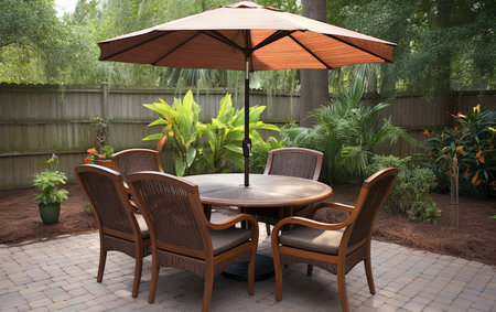 Sunny Retreat Outdoor Table Set with Wicker Charmの素材