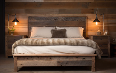 Rustic Comfort Queen Bed with Weathered Oak Frameの素材