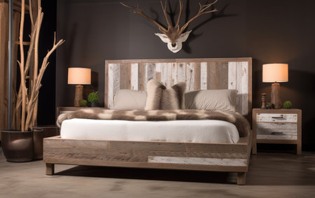 Queen Bed with Weathered Oak Accentsの素材