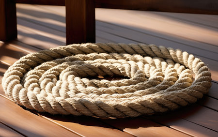 Rustic Rope Bed with Nautical Flairの素材