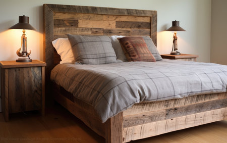 Queen Bed with Weathered Oak Accentsの素材
