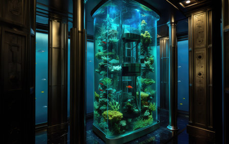Riding with the Fishes Scenic Elevator by the Aquariumの素材