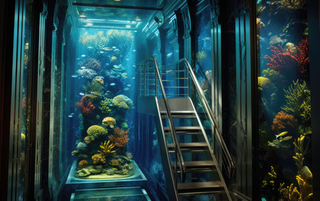 Riding with the Fishes Scenic Elevator by the Aquariumの素材