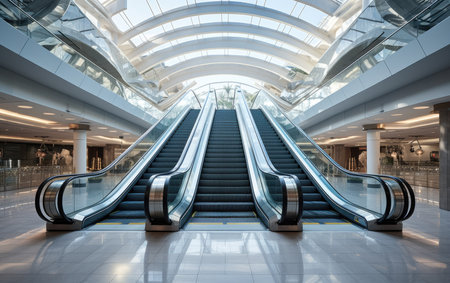 Retail Elegance Escalator with Glass Balustradesの素材