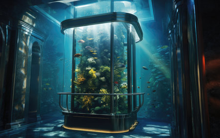Riding with the Fishes Scenic Elevator by the Aquariumの素材