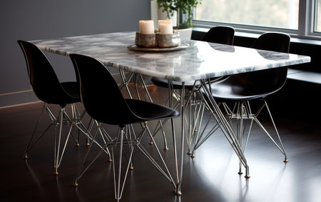 Modern Living Marble Dining Table and Eiffel Chairsの素材
