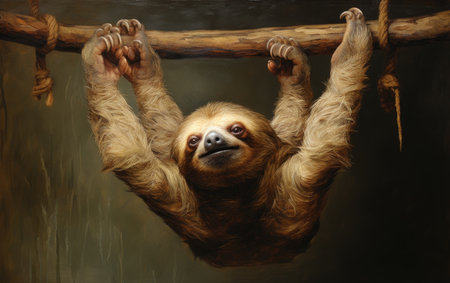 Charming Sloth A Relaxed Hangout Upside Downの素材