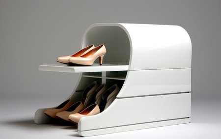 Sleek White Armoire and Shoe Rack Comboの素材