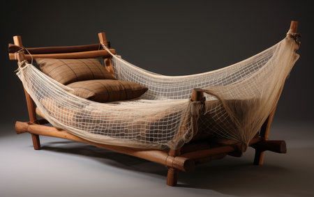Traditional Comfort Teakwood Cot with Cotton Nettingの素材