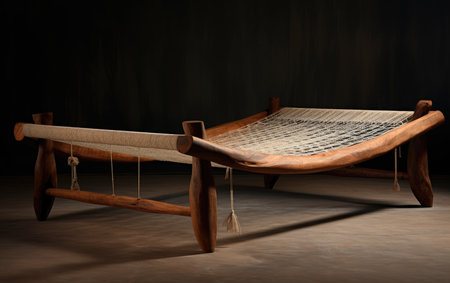 Traditional Comfort Teakwood Cot with Cotton Nettingの素材