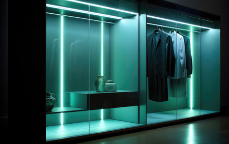 Modern Wardrobe with LED Lights Glass Chicの素材