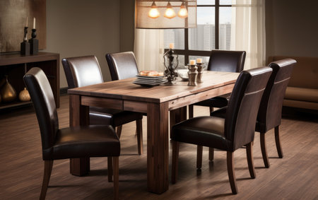 Elegance in Wood Transitional Table Setの素材
